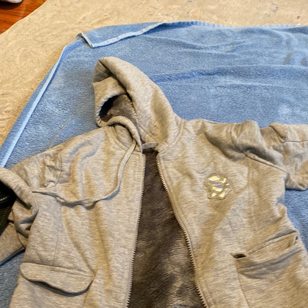 Jacket with hood grey color beautiful